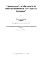 A comparative study on switch-reference markers in three Panoan languages