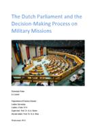 The Dutch Parliament and the decision-making process on military missions
