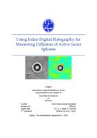 Using In-line Digital Holography for Measuring the Diffusion of Active Janus Spheres