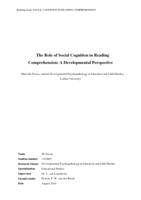 The Role of Social Cognition in Reading Comprehension: A Developmental Perspective