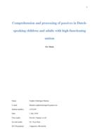 Comprehension and processing of passives in Dutch-speaking children and adults with high-functioning autism