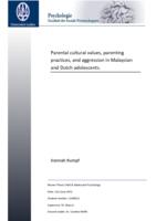 Parental cultural values, parenting practices, and aggression in Malaysian and Dutch adolescents
