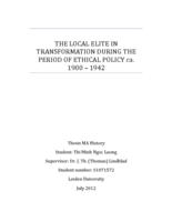 The local elite in transformation during the period of ethical policy ca. 1900-1942