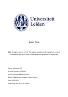 Out of sight, out of mind: The Externalisation of migration control. A comparative study on the impact of bilateral migration agreements on migrant rights