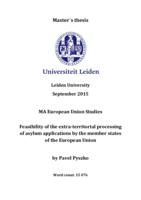 Feasibility of the extra-territorial processing of asylum applications by the member states of the European Union