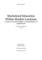 Marketized Education Within Market-Leninism A motor for social mobility or a reproduction of exploitation?