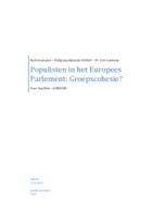 Populisten in het Europees Parlement: Groepscohesie?