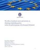 The effects of political careers and seniority on obtaining a leadership position within the political groups of the European Parliament