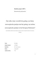 Op welke wijze verschilt het gedrag van linkse eurosceptische partijen met het gedrag van rechtse eurosceptische partijen in het Europese Parlement?: Een kwantitatief onderzoek naar het gedrag van linkse en rechtse eurosceptische partijen in het Europees 