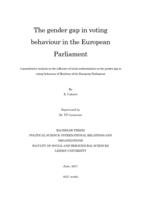 The gender gap in voting behaviour in the European Parliament: A quantitative analysis on the influence of social modernization on the gender gap in voting behaviour of members of the European parliament