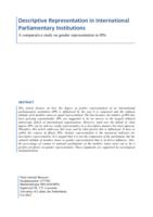 Descriptive representation in international parliamentary institutions: A comparative study on gender representation in IPIs