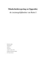 Minderheidskabinet: de (on)mogelijkheden van Rutte I