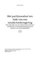 Het partijmandaat ten tijde van een minderheidsregering