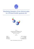 Simulating dynamics of two electron spins in a SI-based double quantum dot