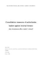 Consolidation-measures of authoritarian leaders against internal threats: what circumstances affect a leader’s choices?