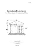 Institutional adaptation: How China adjusts the International order