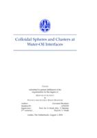 ColloidalSspheres and Clusters at Water-Oil Interfaces