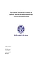 American and Dutch media coverage of the competing claims in the climate change debate: A reflection of political polarization?