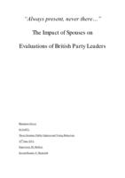 Always Present Never There: The Impact of Spouses on Evaluations of British Party Leaders