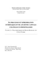 Le processus d'appropriation symbolique d'une ancienne capitale coloniale patrimonialisée - Cas de la "Ville Historique de Grand-Bassam" en Côte d'Ivoire