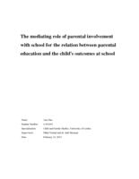 The mediating role of parental involvement with school for the relation between parental education and the child's outcomes at school