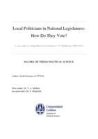 Local politicians in national legislatures: How do they Vote? A case study of voting behavior in Germany’s 17th Bundestag (2009-2013)
