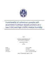 Functionality of ruthenium complex self-assembled multilayer-based junctions at a low (~5%) and high (~50%) relative humidity