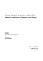 Seasonal variation in the prevalence and severity of depression and depressive symptoms: A meta-analysis