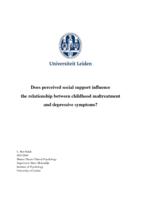 Does perceived social support influence the relationship between childhood maltreatment and depressive symptoms?