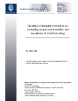 The effect of monetary reward or co-ownership on perceived morality and acceptance of windfarm siting