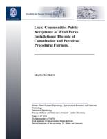 Local communities public acceptance of wind parks installations: The role of consultation and perceived procedural fairness