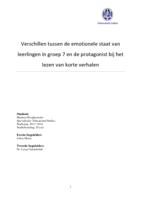 Verschillen tussen de emotionele staat van  leerlingen in groep 7 en de protagonist bij het lezen van korte verhalen