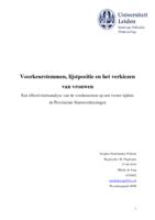 Voorkeurstemmen, lijstpositie en het verkiezen van vrouwen: Een effectiviteitsanalyse van de voorkeurstem op een vrouw tijdens de Provinciale Statenverkiezingen