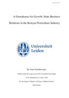A greenhouse for growth: State-business relations in the Kenyan floriculture industry