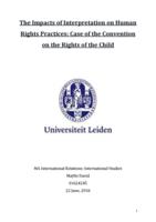 The Impacts of Interpretation on Human Rights Practices: Case of the Convention on the Rights of the Child