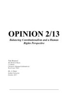 Opinion 2/13: Balancing Constitutionalism and a Human Rights Perspective