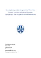 Assessing the Impact of the European Union’s Novel Data Protection Legislation on European Transatlantic Competitiveness in the Development of Artificial Intelligence