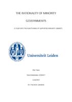 The rationality of minority governments: A study into the functioning of supporte minority cabinets