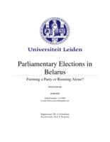 Parliamentary elections in Belarus: Forming a party or running alone?