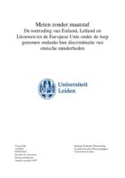 Meten zonder maatstaf: De toetreding van Estland, Letland en Litouwen tot de Europese Unie onder de loep genomen ondanks hun discriminatie van etnische minderheden