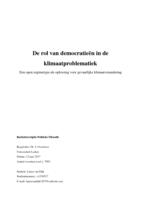 De rol van democratieën in de klimaatproblematiek: Een open regimetype als oplossing voor gevaarlijke klimaatverandering