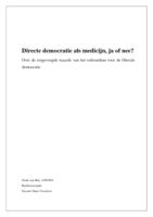 Directe democratie als medicijn, ja of nee? Over de toegevoegde waarde van het referendum voor de liberale democratie