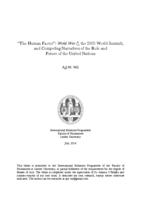 “The Human Factor”: World War Z, the 2005 World Summit, and Competing Narratives of the Role and Future of the United Nations