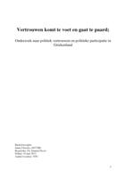 Politiek vertrouwen komt te voet en gaat te paard: Onderzoek naar politiek vertrouwen en politieke participatie in Griekenland