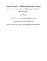 Whose Nation is it? A Discourse Analysis on Korean Ethnic Nationalism Used in Ministry of Unification White Papers