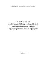 De invloed van een positieve ouderlijke opvoedingsstijl en de angstgevoeligheid van het kind op psychopathische trekken bij jongens