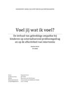 Voel jij wat ik voel? De invloed van gebrekkige empathie bij kinderen op externaliserend probleemgedrag en op de effectiviteit van interventie