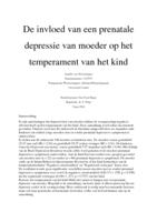 De invloed van een prenatale depressie van moeder op het temperament van het kind