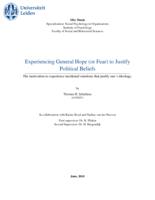 Experiencing general hope (or fear) to justify political beliefs: The motivation to experience incidental emotions that justify one’s ideology