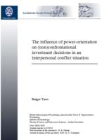 The influence of power-orientation on (non)confrontational investment decisions in an interpersonal conflict situation
